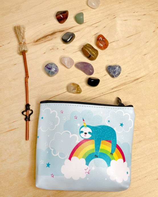 Crystal Kits, Crystals, Crystal Casting, Zines, Witch, Crystal Divination, Healing with Crystals, Crystal Casting, Crystals and Tarot, Sloth, Sloth Bag