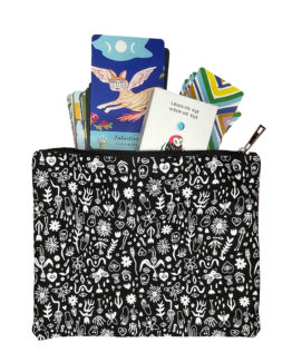 Shadow Carrier, Tarot Deck Bag, Tarot Bag, Oracle Deck Bag, Zipper Pouch, Pouch, Screeprinted bag, Goth bag